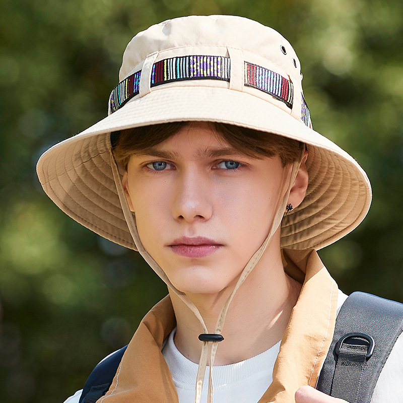 Chapeau d'alpinisme avec ruban pour hommes, chapeau de pêcheur Simple, pare-soleil attaché, coupe-vent, nouvelle collection printemps/été_voghion.com