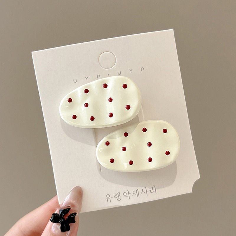 Punto de onda rosa oval clip de cabello para mujeres lindas clip lateral dulce chica pecado clip de cabello de boca de pato clip de cabello tocado