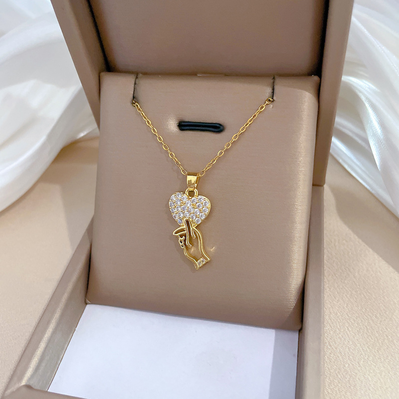 Gorgeous Full Diamond Necklace For Women Versatile Collarbone Chain_voghion.com
