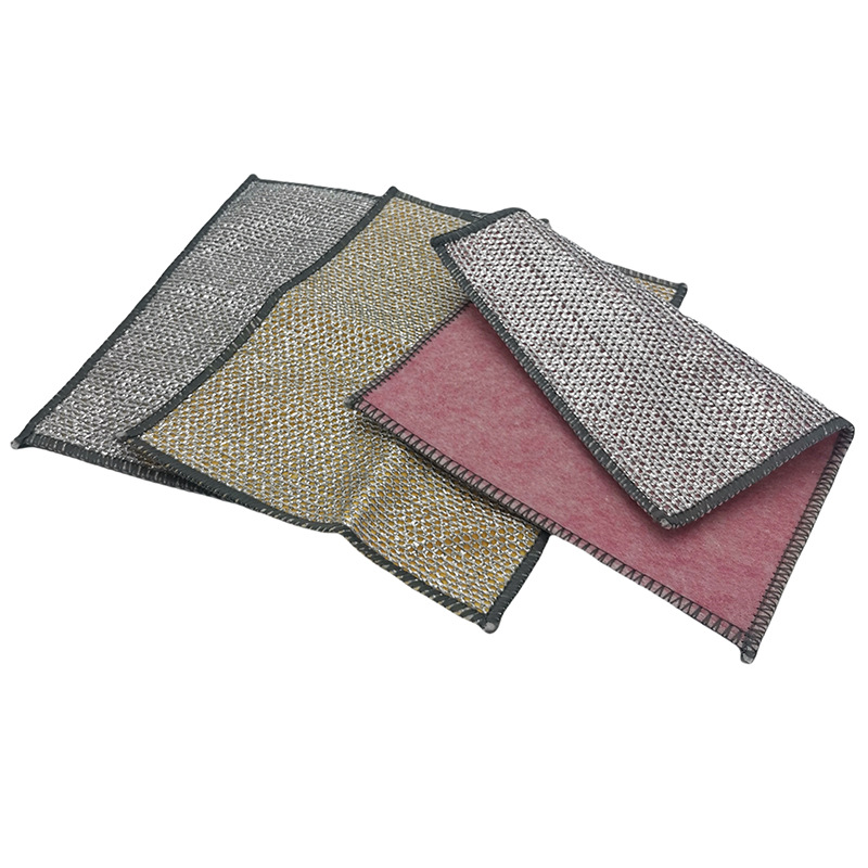 L4435 tela de lavaplatos de seda de plata de cocina sin aceite, toalla de lavaplatos de cocina, toalla de lavaplatos de doble capa, tela de limpieza de 2 yuanes