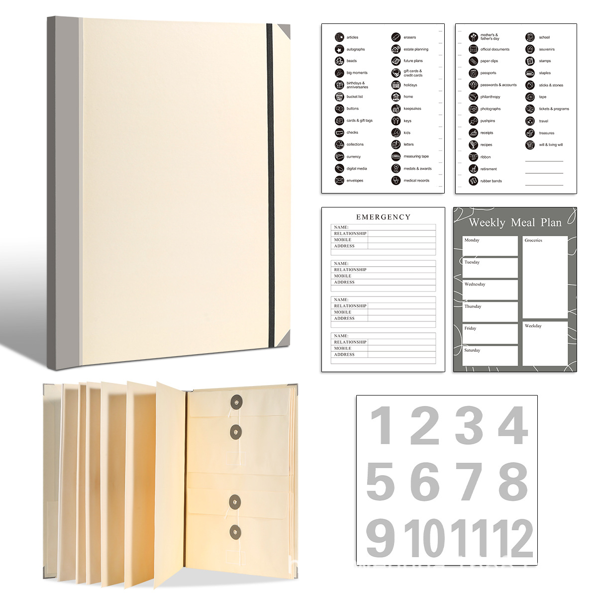 얇은 부분-카키-오르간 가방-표준 구성