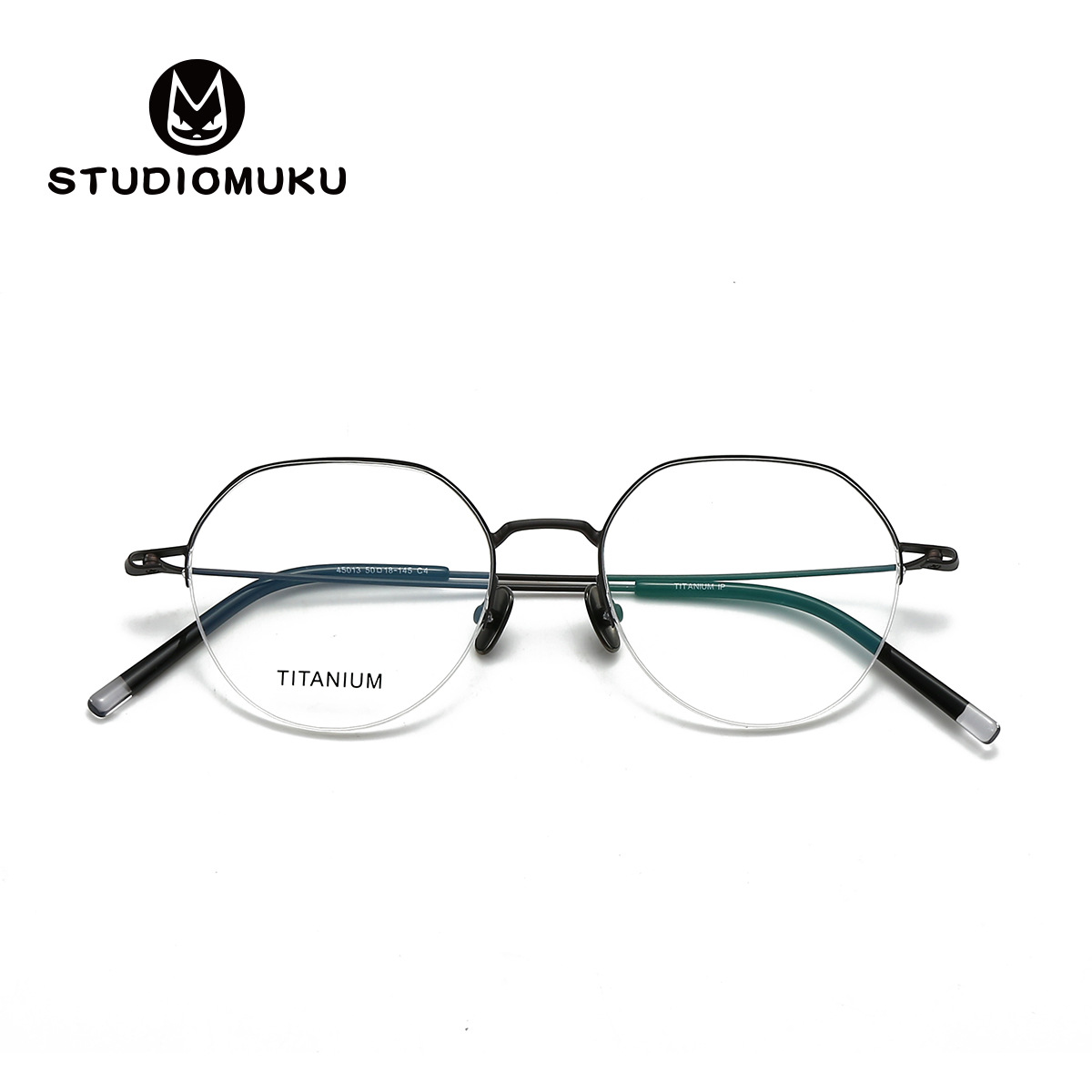 Gafas frescas de madera STUDIOMUKU, atmósfera exquisita, gafas poligonales, montura de gafas de clase social retro