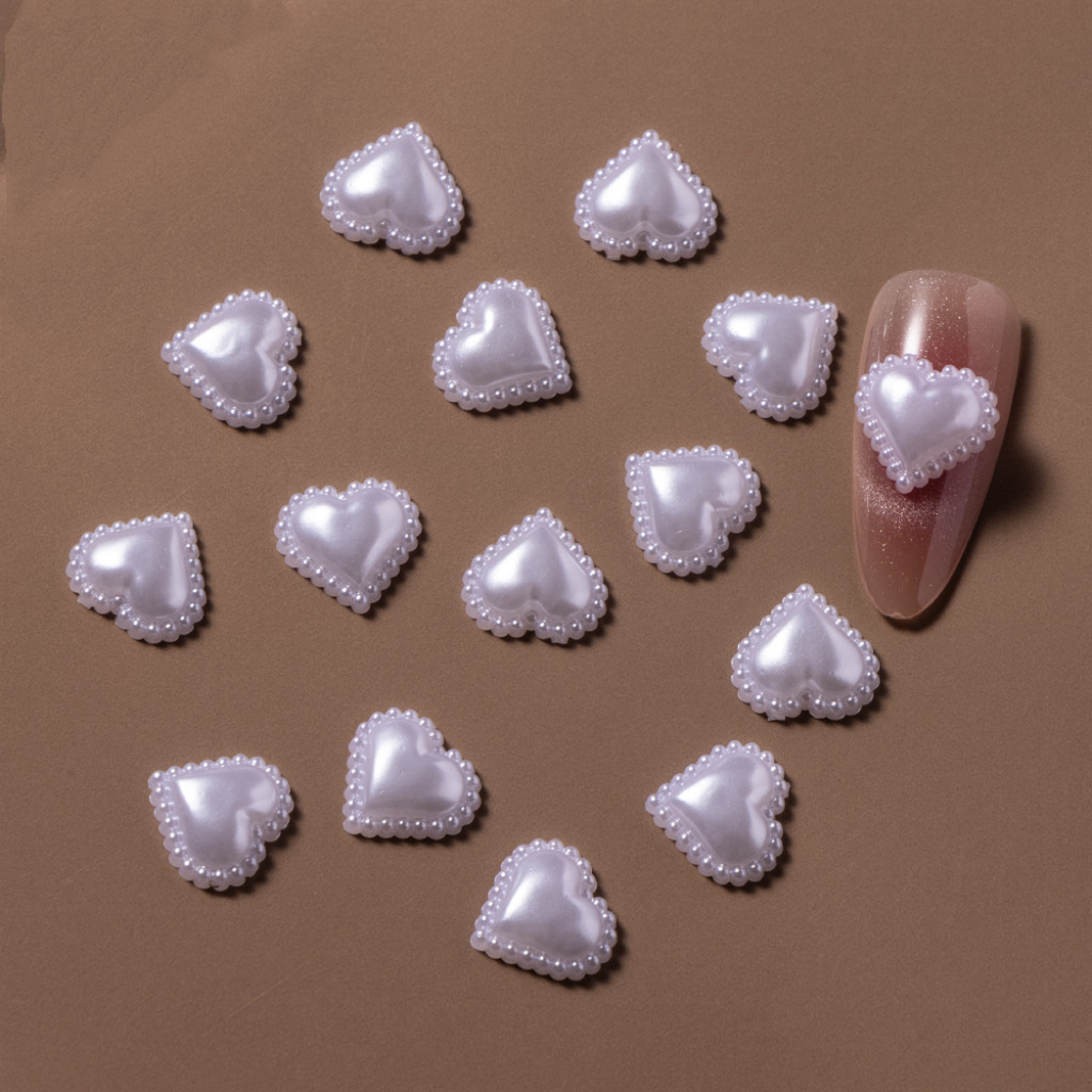 순수한 흰색 레이스 진주 사랑 "12mm]