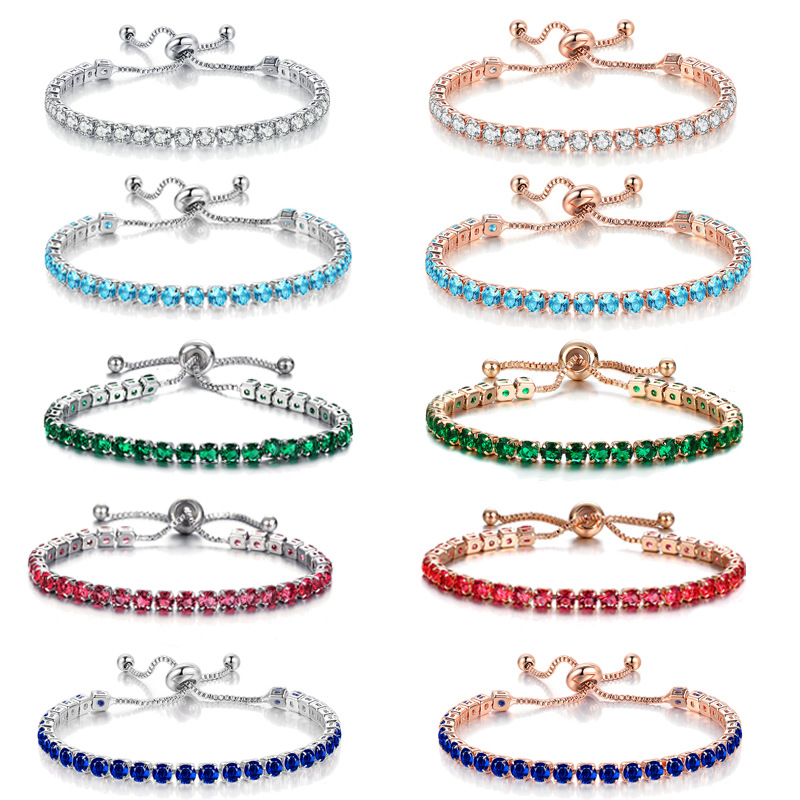 Simple Style Geometric Copper Inlay Zircon Bracelets