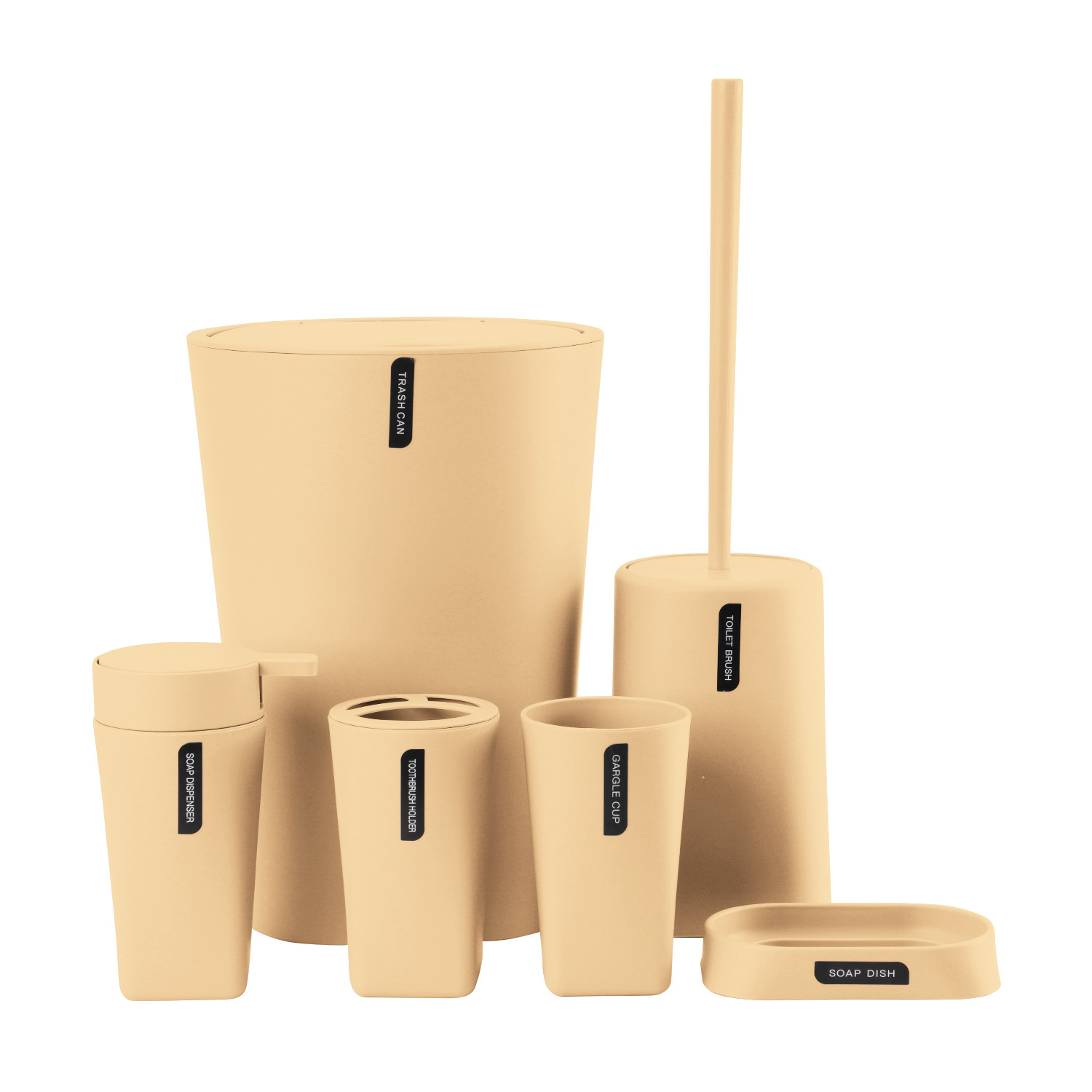 artículos de baño con cubierta set de seis piezas enjuague bucal local redondo cepillo de dientes caja de jabón de almacenamiento set de lavado de baño