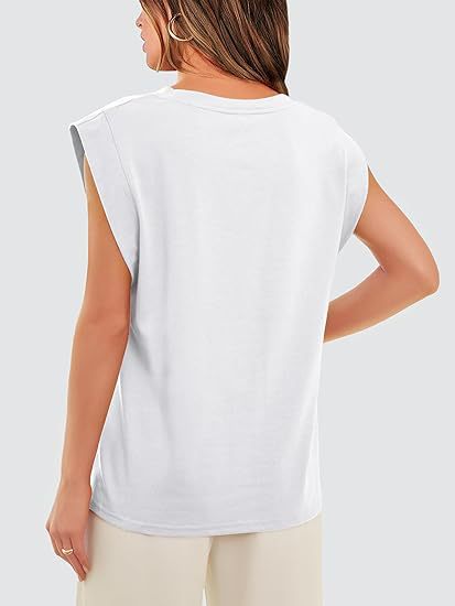 210g Weight Sleeveless Sleeve Length Pullovers Placket Type Raglan Sleeve Sleeve Type Cotton Fabric Type Long Top Length T-shirt Tops Type Holiday, Daily Occasion Round Neck Neckline Loose Fit Type Stripe, Solid Color Pattern Summer, Spring Season Women's Gender Casual Style Wholesale Women's Casual Stripe Solid Color Sleeveless T-Shirts 7