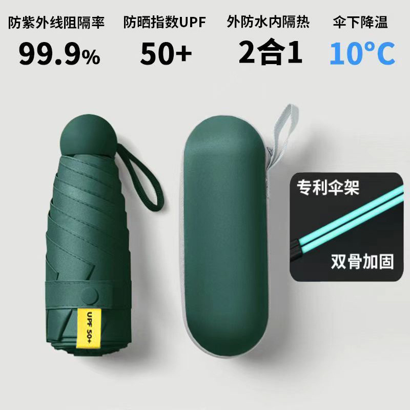 16骨遮阳太阳伞防晒防紫外线女ins折叠彩胶晴雨两用upf50+ins同款|undefined