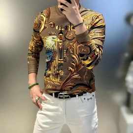 【专柜品质】秋冬新款潮流轻奢皇冠雄鹰卫衣男士长袖仿针织打底衫