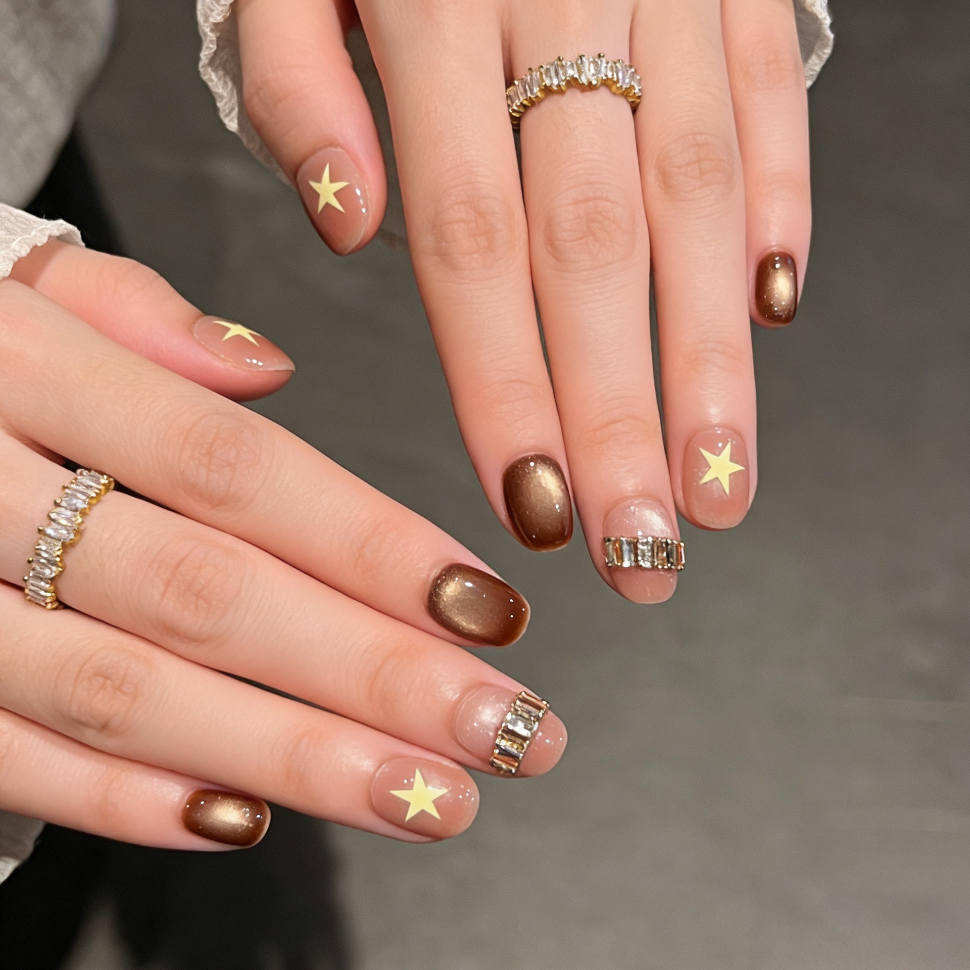 Uña corta de uso universal sensación de alta calidad pura manicure parche de uñas hecha a mano productos terminados nicho temperamento parche de uñas desmontable