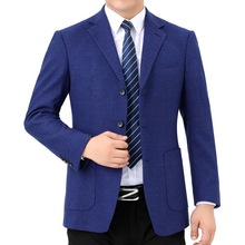 秋冬款羊毛西服便装外套男单西抗皱免烫商务休闲中年爸爸高端正装
