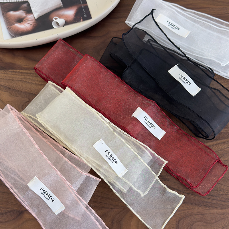 Foulard a nastro in organza per capelli design coreano chic_voghion.com