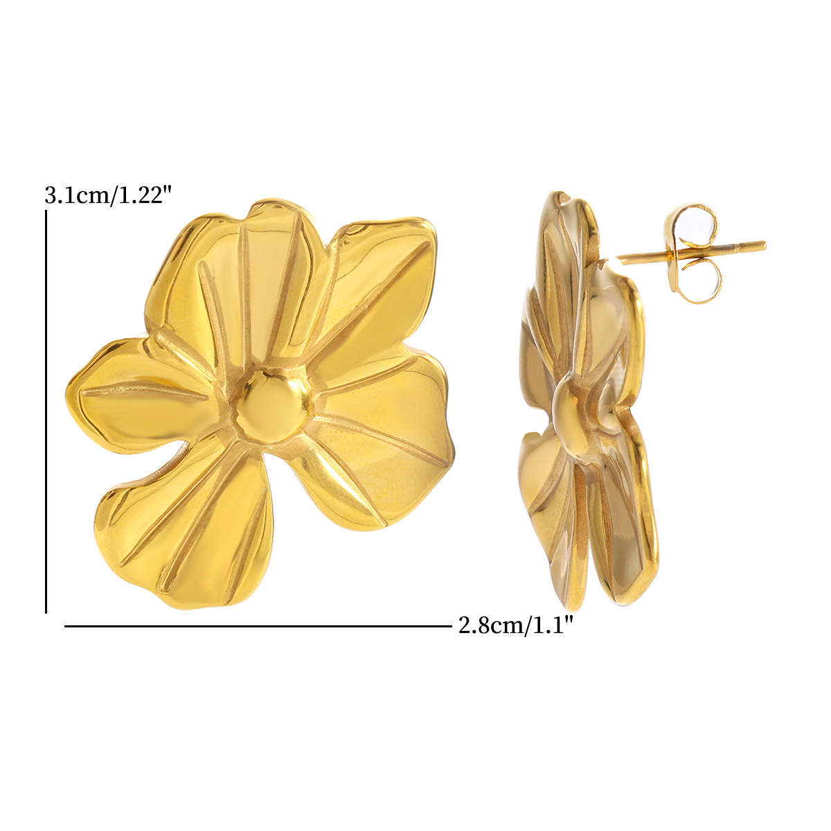 20g Weight Earrings, Necklace Classification Earrings + Necklace Quantity Wholesale Jewelry Elegant Streetwear Flower 304 Stainless Steel Plating Earrings Necklace