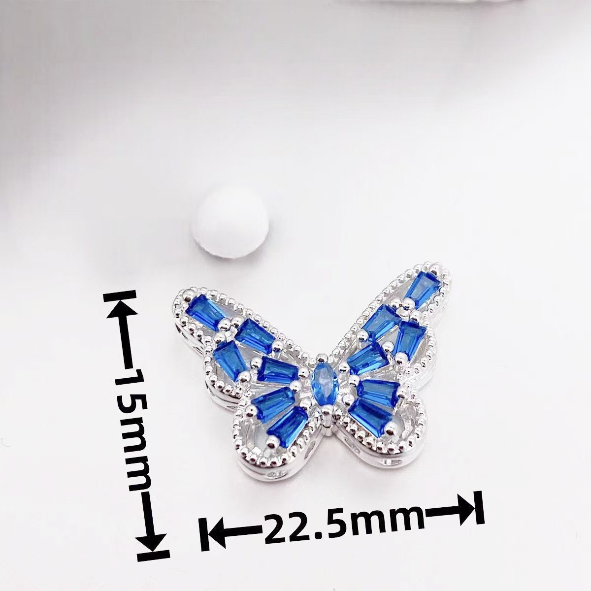 Large Butterfly with Diamonds, Through-Hole Magic Box, Bead-Separated Copper Gold-Plated Crystal Bracelet Necklace DIY Jewelry Accessories, High Color Retention
