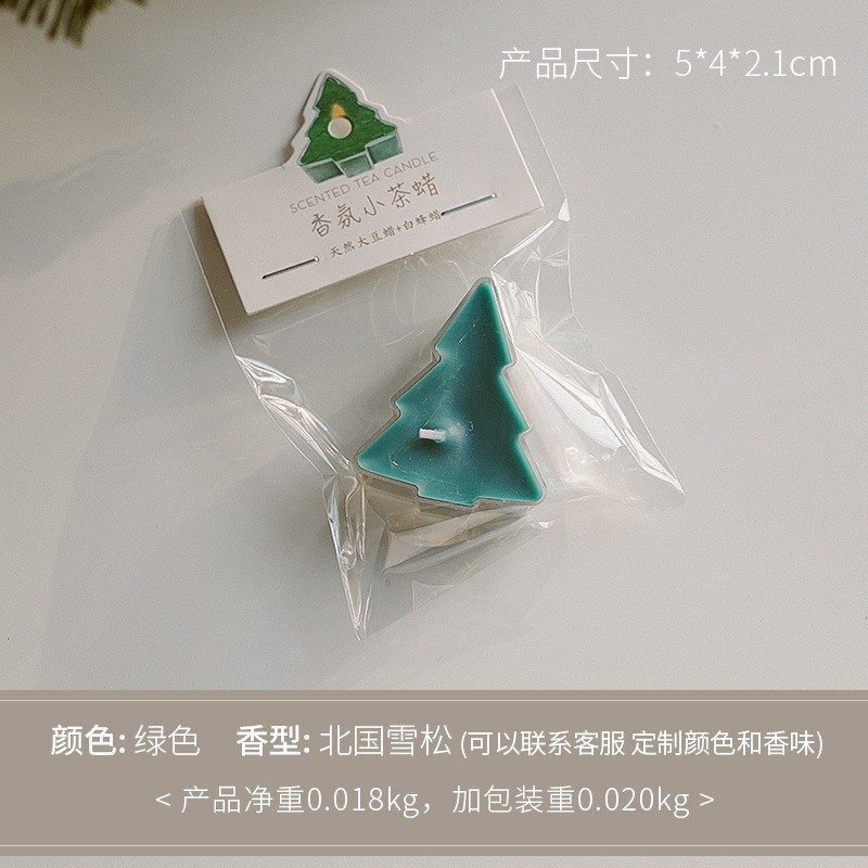 Árbol de Navidad pequeño adornos de cera de té hechos a mano Navidad cera de aroma regalo cera de aroma cera de estilo image 7