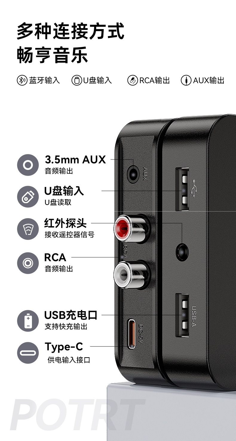 6.0 Bluetooth Receiver Modified Old Audio Amplifier Speaker Dedicated U Disk Driver-Free Adapter Module Stereo