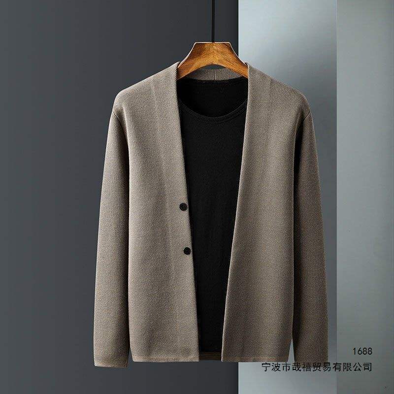 Spring and autumn business cardigan knitwear, knitted outerwear, sweater jacket, men's trendy top, men's clothing Spring and autumn business cardigan knitwear, knitted outerwear, sweater jacket, men's trendy top, men's clothing