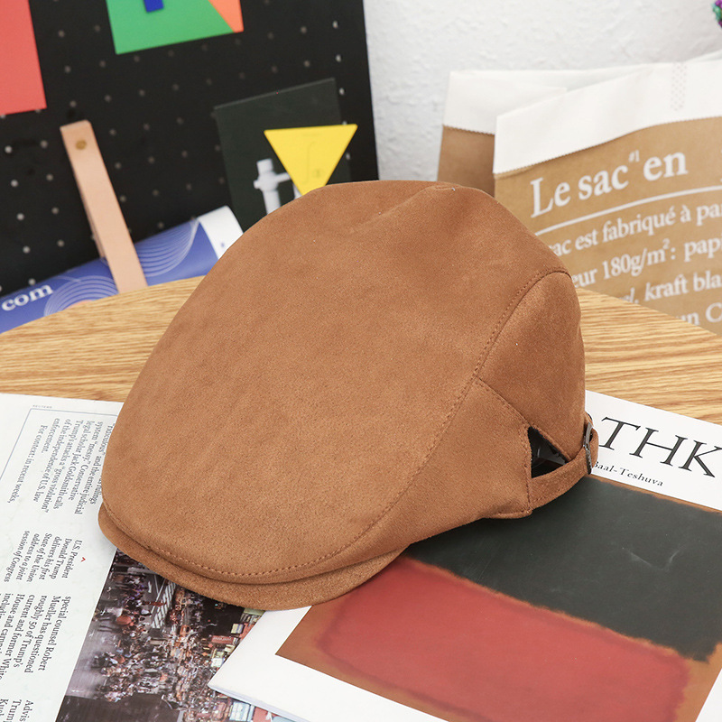 Sombrero de primavera y otoño sombrero delantero de sarga de moda coreana multicolor ajustable boina de terciopelo tridimensional al por mayor image 10