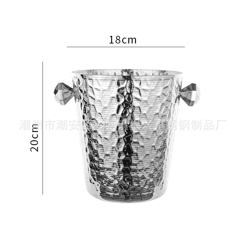 ステンレスのシャンパンの桶の氷の桶の6芒の氷の桶のバーのKTVビールの氷の桶のレストランのバーの金色の装飾品|undefined