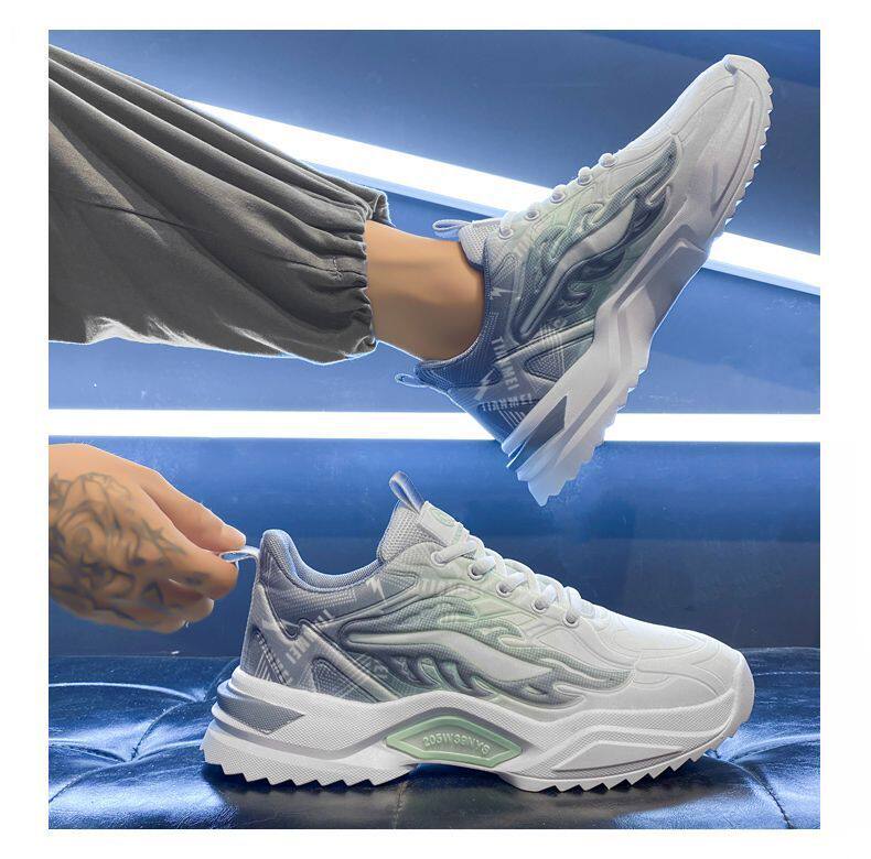 Giày thể thao nam sneaker lưới thoáng khí phối màu, đế thấp 3 cm — 3529 xanh da trời, 3529 đen trắng chi tiết 16