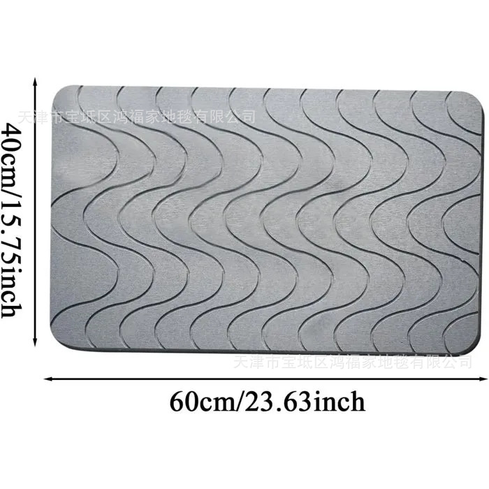 Transfronterizos rasgadas de barro de diatomita suave esterilla de suelo de baños europeos y estadounidenses antideslizante esterilla de absorción de agua alfombra cocina esterilla