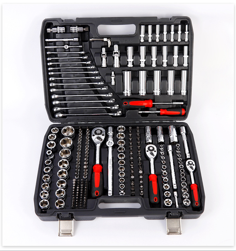 216-piece auto repair kit for home maintenance, auto repair hardware tool set, one box of dual-use wrenches and sockets