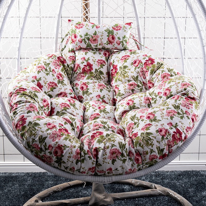 厚みのあるハンギングバスケットクッションスイングバードネスト籐椅子クッションシングルハンギングチェアクッション取り外し可能で洗えるラウンドクレードルチェアクッション|undefined