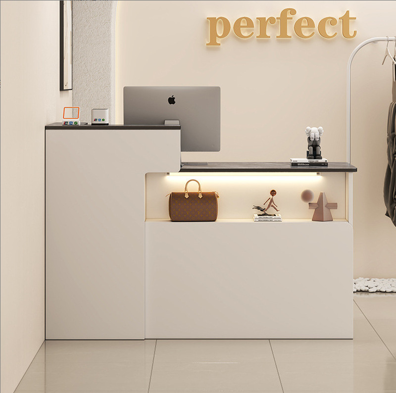 Cashier Simple Modern Reception Counter Shop Small Company Front Desk Clothing Store Supermarket Welcome Bar Table