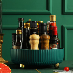 Creative home kitchen rotating storage rack seasoning supplies fruit cosmetics countertop storage rotating tray