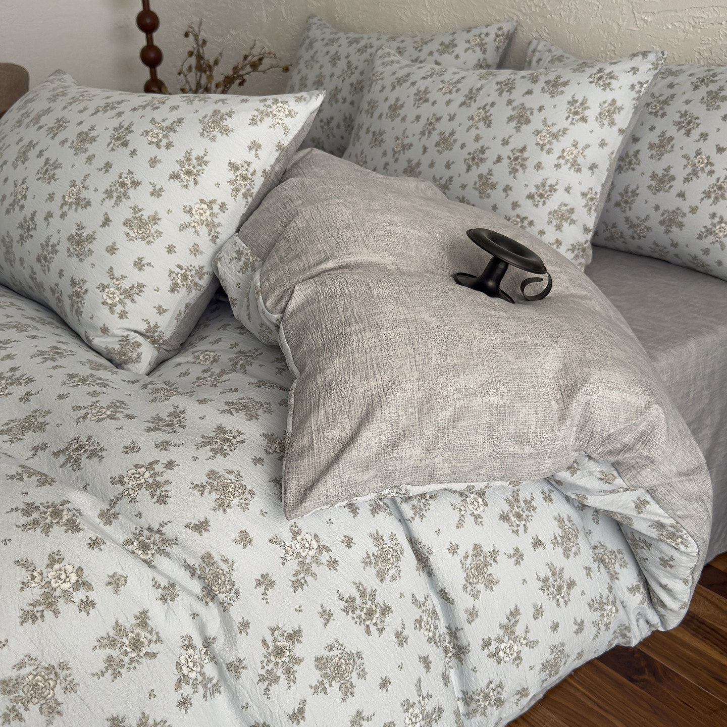 Nuevo algodón de alto peso, lino de cuatro piezas, ropa de cama desnuda para dormir, sábanas gruesas, cubierta de colchón de tres piezas