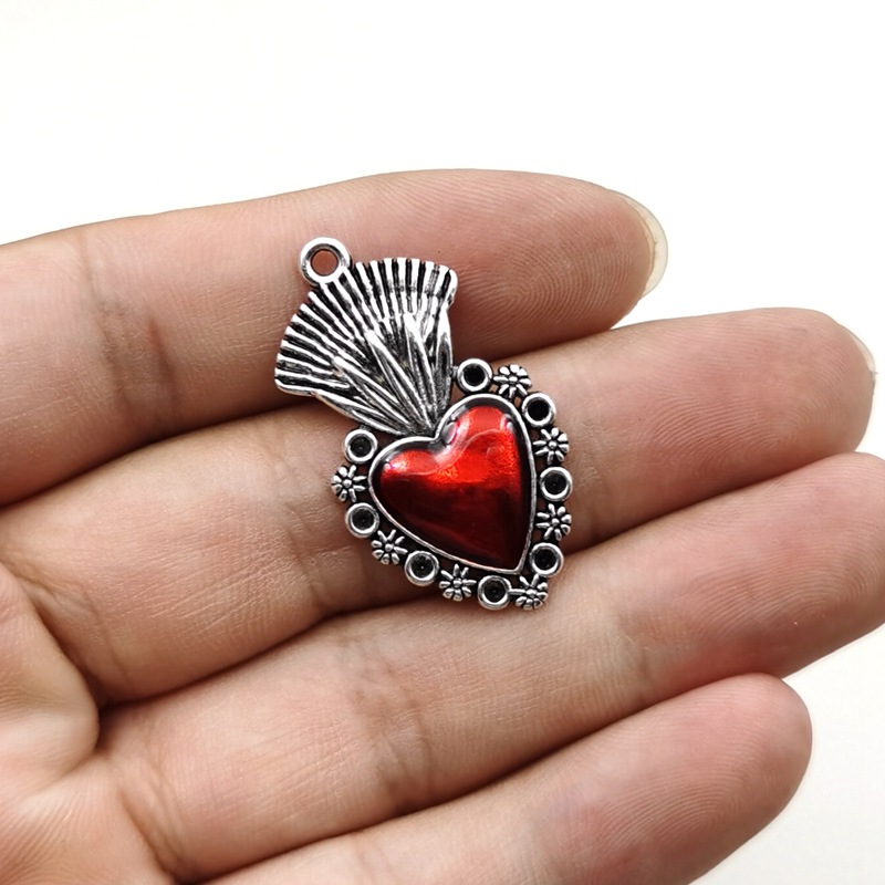 1 Piece Zinc Alloy Rhinestones Heart Shape Pendant display picture 2