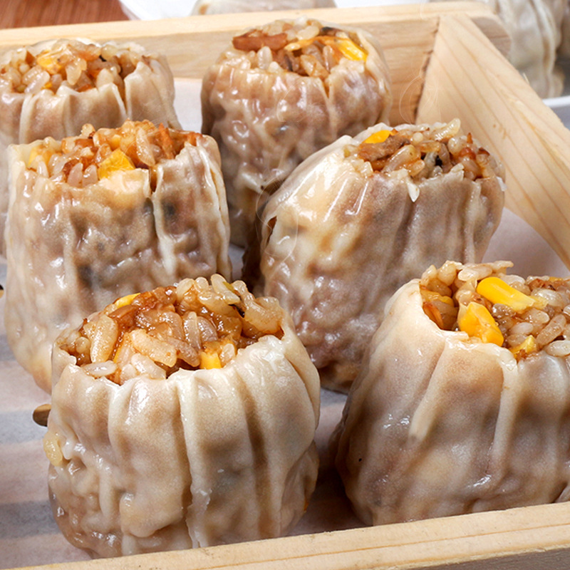 Laughing Glutinous Rice Siu Mai - Cantonese Morning Tea Corn and Glutinous Rice Filling Siu Mai Breakfast Ingredient Semi-Finished Product 600g/12 Pieces