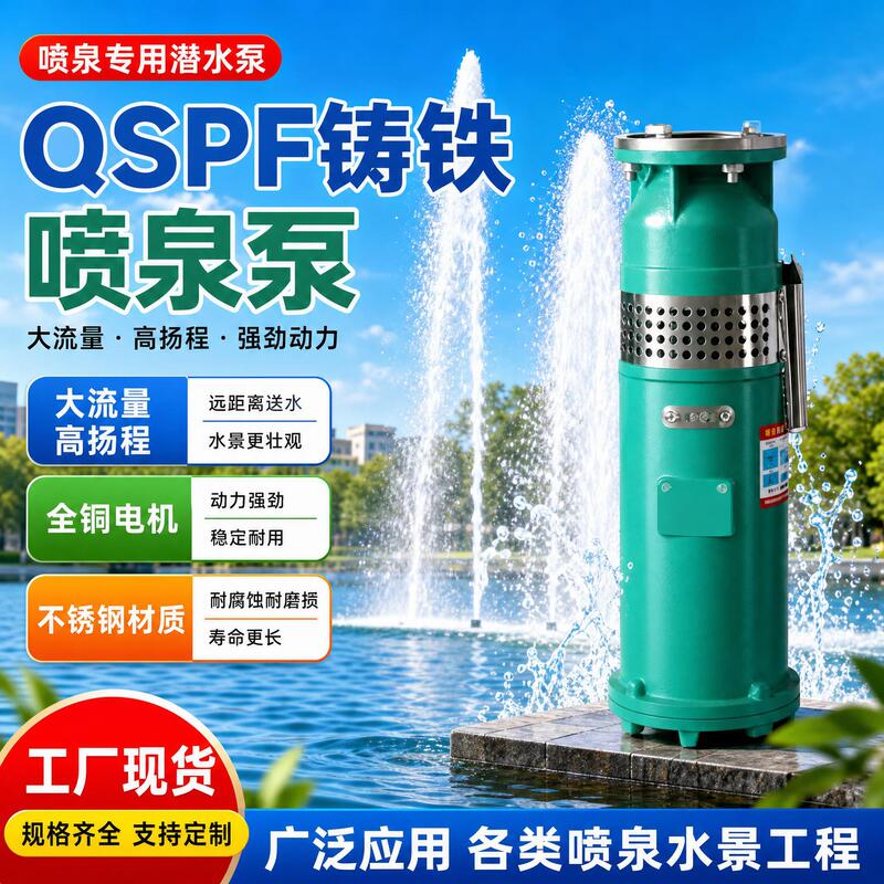 QSPF Horizontal Stainless Steel Fountain Pump, Submersible for Musical Landscape, Special Water Pump for Garden and Square Water Features QSPF Horizontal Stainless Steel Fountain Pump, Submersible for Musical Landscape, Special Water Pump for Garden and Square Water Features