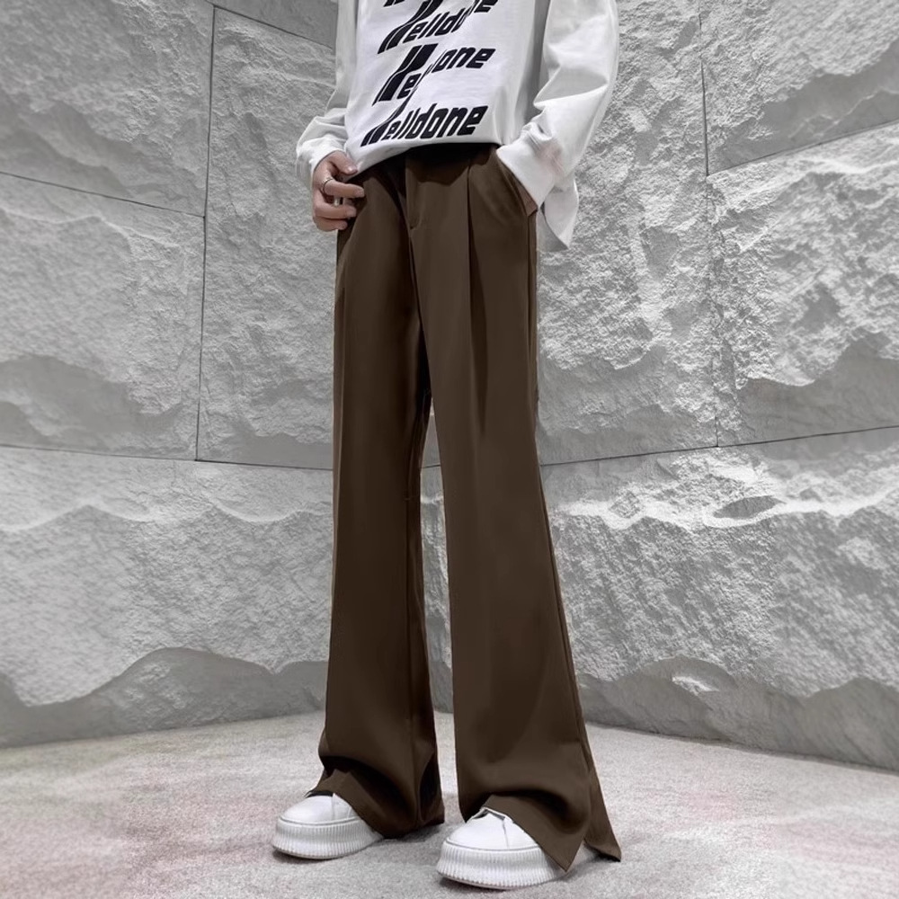 Cross-border Korean-style brown Pants Men's Puppy Handsome Casual Micro-split Suit Pants Ins American-style High Street