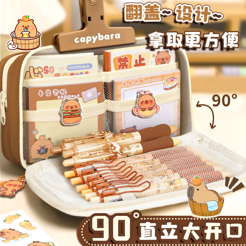 Estuche de lápices grande para niñas, escuela primaria, multifunción