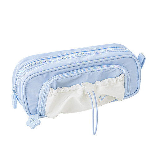 RosyPosy soft star drawstring pencil bag large capacity cream pencil bag girls stationery storage pencil case