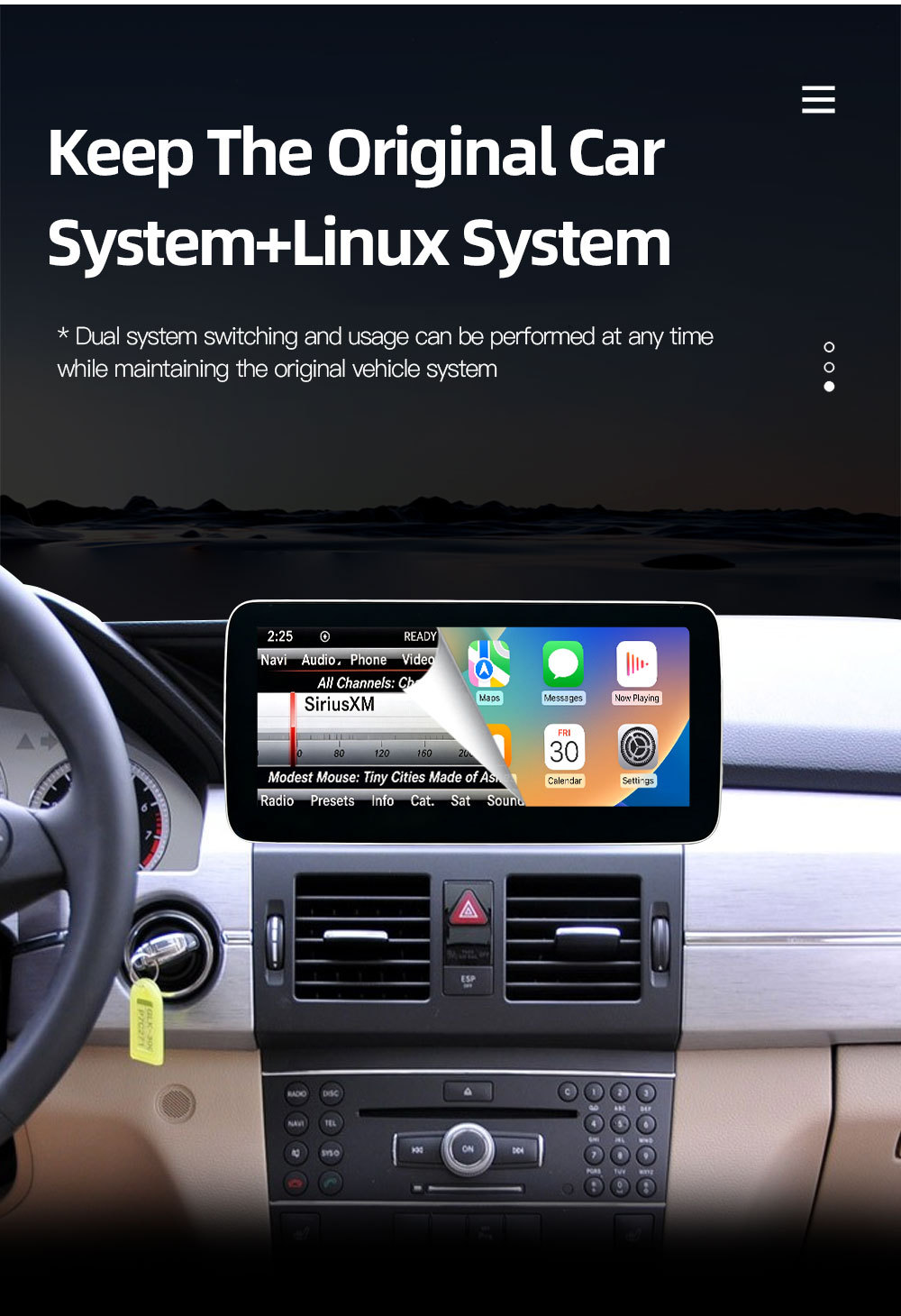 Suitable for Mercedes-Benz Glk X204 (2013-2015) Car Central Control Large Screen Navigation Carplay Player