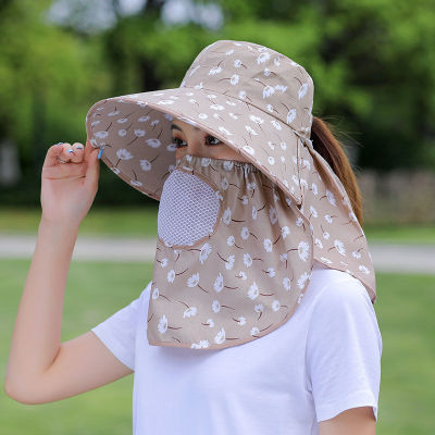 summer lady Sunscreen face shield sunshade Mosquito control Sun hat Versatile ventilation ultraviolet-proof Light and thin Picking