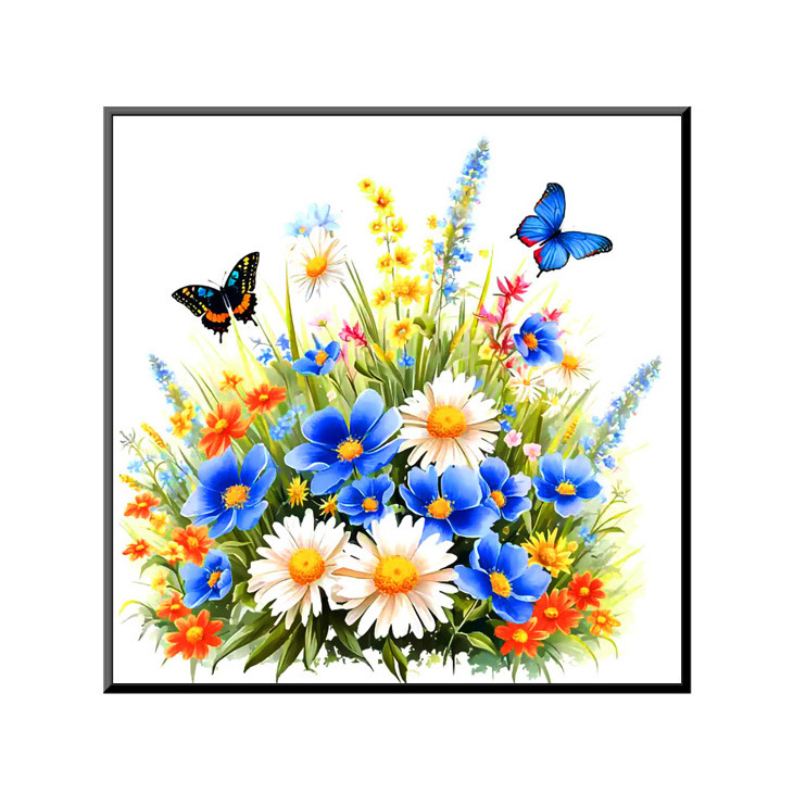 Mona Lisa crocifismo real mariposa dos simple moderna fresca estética flor pequeña pieza bordada a mano