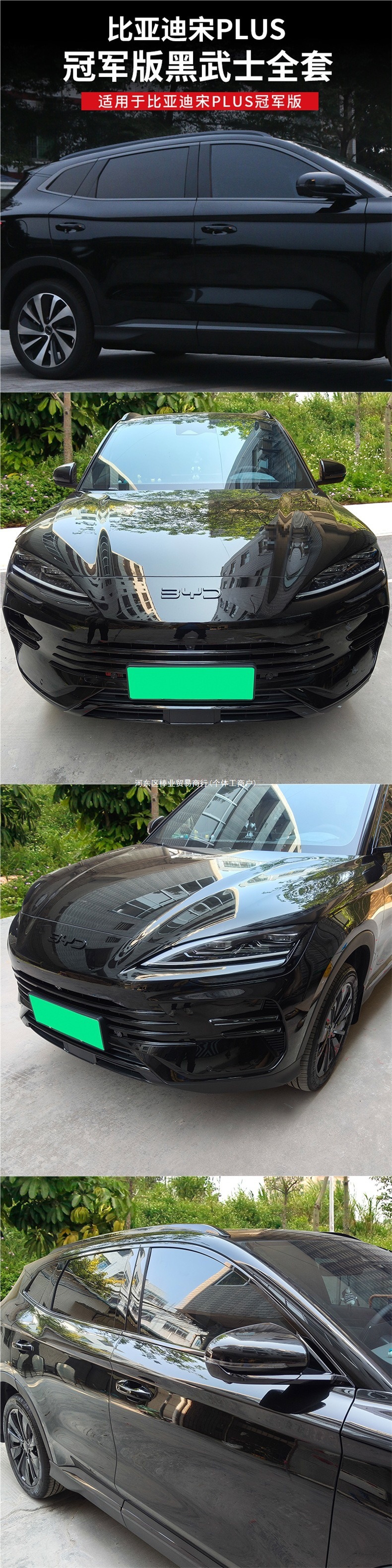 Byd Song Plus Dm-I Black Warrior Car Logo Blackened 25 Models Smart Driving Version Ev Rear Tailgate Letter Modification Wholesale