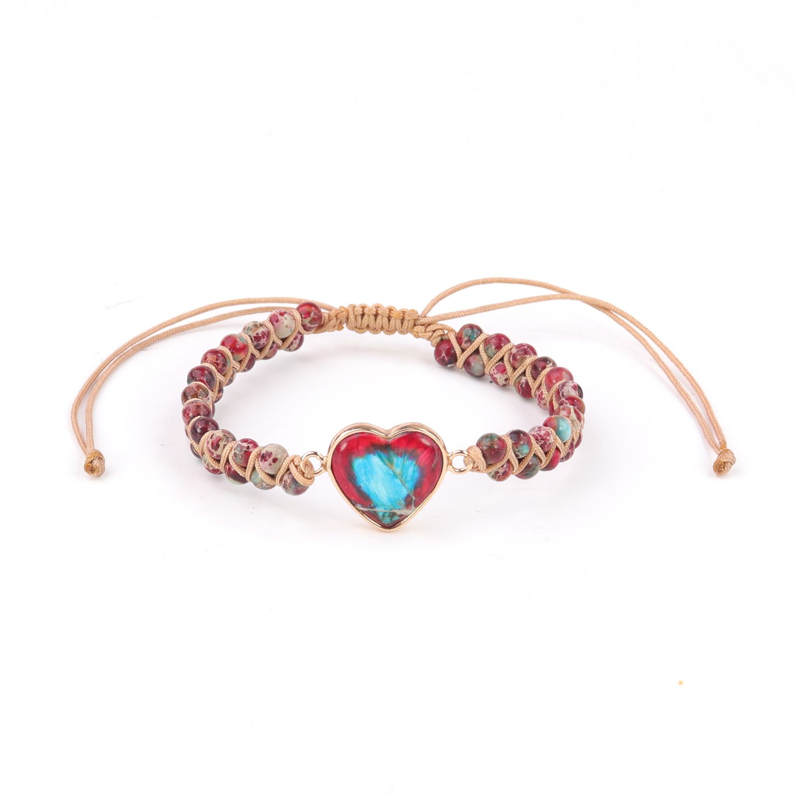Ethnic Style Heart Shape Turquoise Rope Braid Bracelets display picture 1