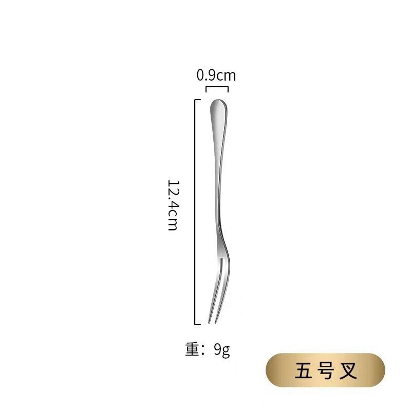 跨境1010系列304不锈钢餐具 酒店西餐牛排餐叉调羹甜品勺长柄尖勺|undefined