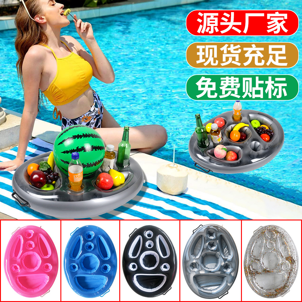 Cross-Border Spot Porous Inflatable Cup Holder Platter Cup Holder Cup Holder Party Party Water Food Drink Tray Fruit Plate