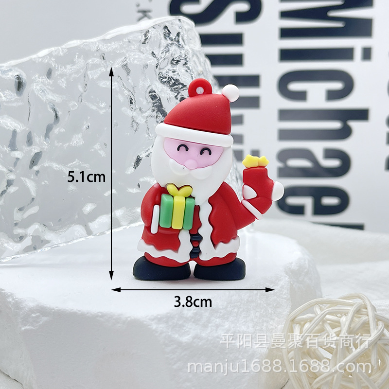 Nuevo llavero de Navidad colgante de goma suave de dibujos animados de Navidad muñeco de nieve ancianos llavero colgante de Navidad pequeño regalo