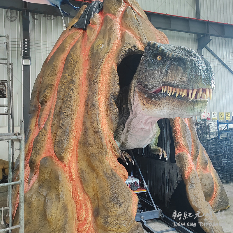 Simulación de dinosaurio T. rex esponja de silicona de alta densidad maquinaria móvil juego eléctrico simulación de escultura de dinosaurio