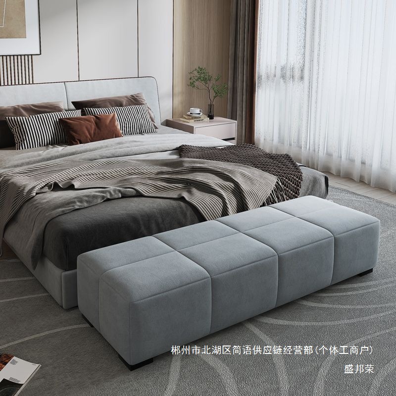 Fábrica directa de vestuario cambiador de zapatos taburete cama frente al banco de descanso italiano cama de dormitorio almacenamiento taburete cola de cama