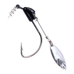 Wholesale 8.5g Fish-Shaped Lead Head Curved Shank Hook with Glitter Spring Lock Wide Belly Single Hook Lure Lead Head Hook Fishing Hook
