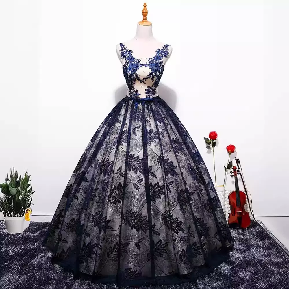 晚礼服蓬蓬裙艺考声乐独唱舞台演出服装女主持人长款显瘦气质名媛