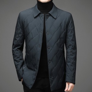 Spring and autumn new men's cotton-padded jacket middle-aged business lapel cotton-padded jacket casual jacket thin dad cotton-padded jacket a generation of hair
