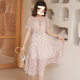Summer 2025 New Korean Style Floral Chiffon dress Women's Tight Waist Slimming Mid-length Dress Fairy Super Fairy Mori