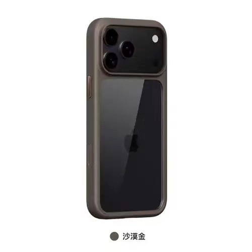 适用iPhone17air自带AI拍照按键手机壳苹果17promax透明橙磁吸壳|undefined